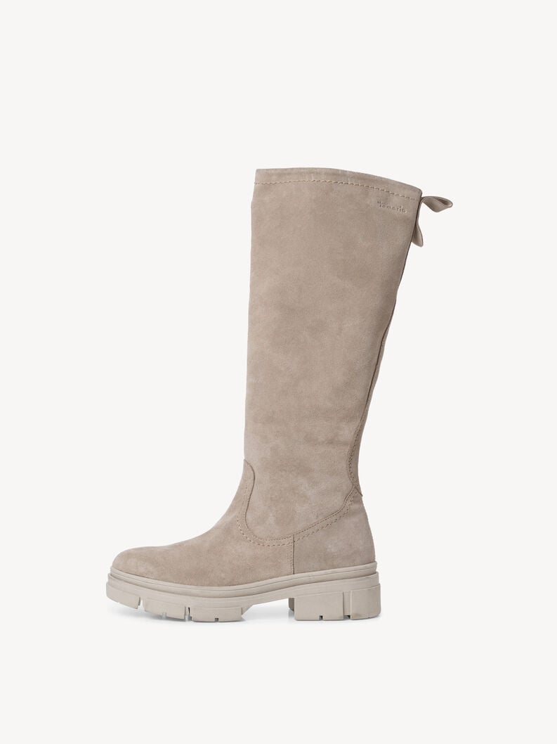 Tamaris | Lederstiefel - Braun | Taupe Suede