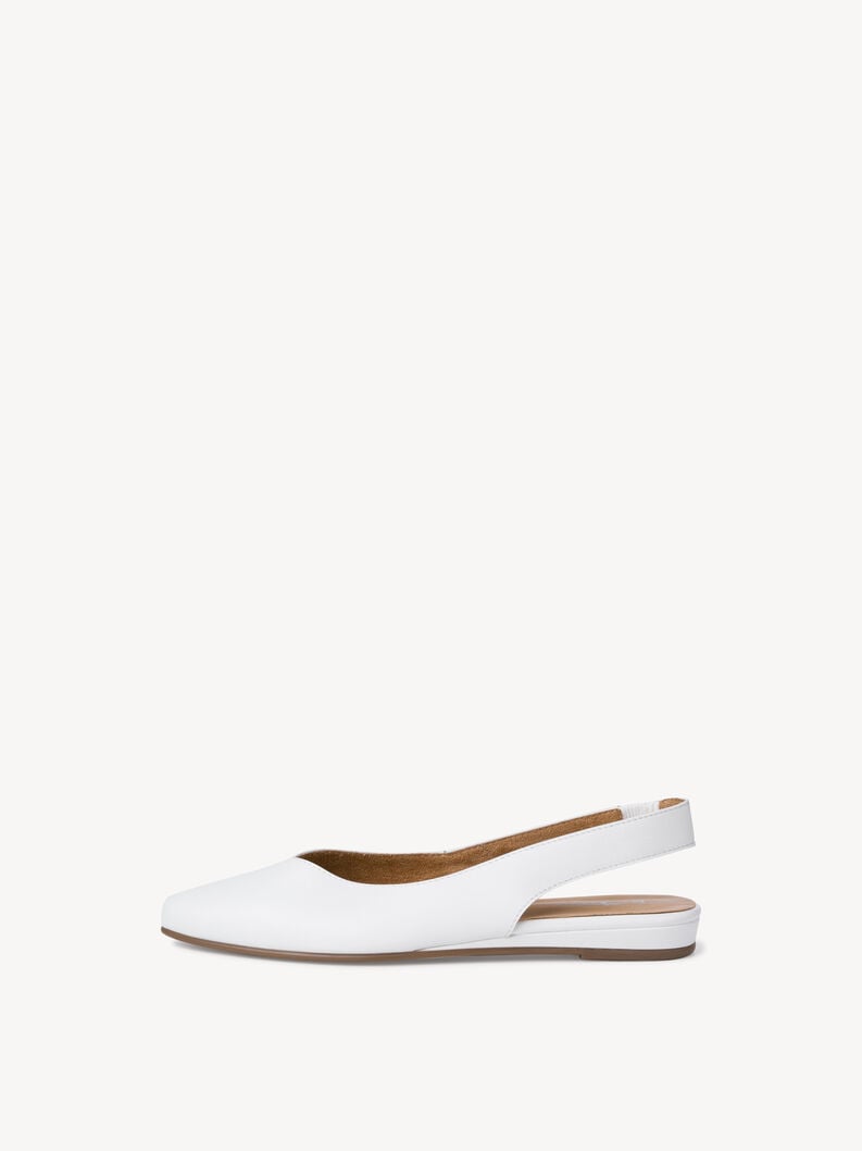 Tamaris | Lederslingpumps - White | White Leather