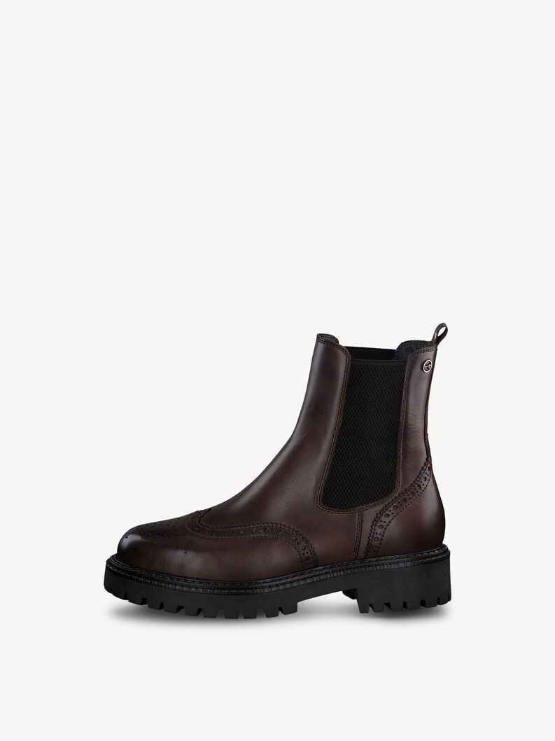 Tamaris | Leder Chelsea Boot - Braun | Dark Brown